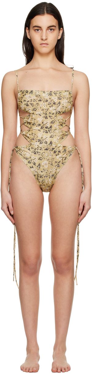 KNWLS SSENSE Exclusive Yellow Ntica One-Piece Swimsuit
