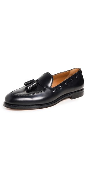 Polo Ralph Lauren Maestra Leather Tassle Loafers Black 10.5