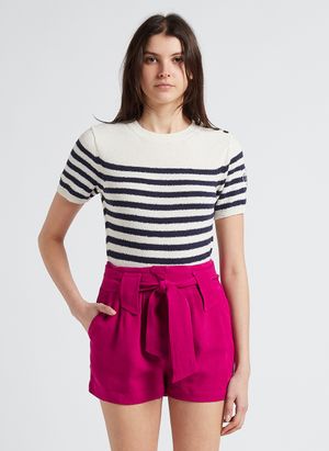 La Petite Francaise - Pull marinière à col rond droit - Taille 3 - Bleu