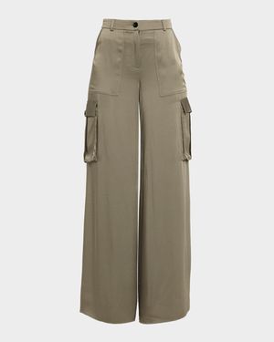 Maia Silky Satin Cargo Pants