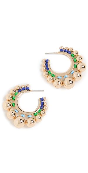Elsie Frieda Small Graduated Ball Hoops Gold One Size