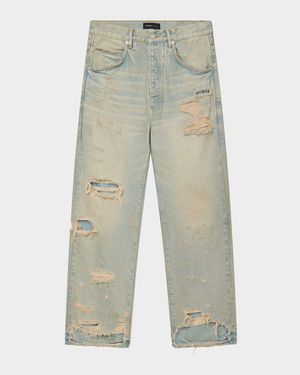 Men's P018 Verditer Destroyed Jeans