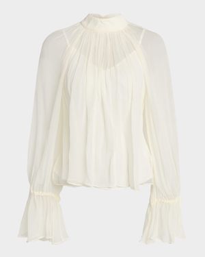 Roux Chiffon High-Neck Top