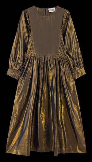 The Tiny Big Sister - Robe midi métallisée - Taille 40 - Bleu