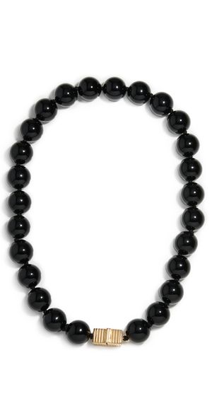 IVI Los Angeles Linda Onyx Necklace Yellow Gold One Size