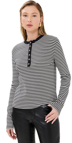 ANINE BING Alessia Long Sleeve Tee Multi M