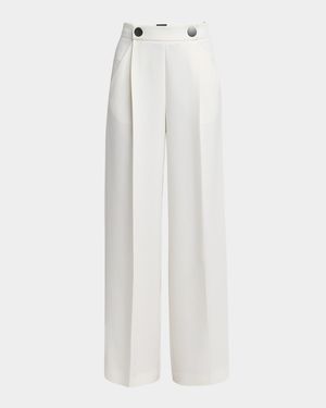 Wide Leg Silk Cady Trousers