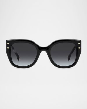 HER312 Logo-Print Square Acetate Sunglasses