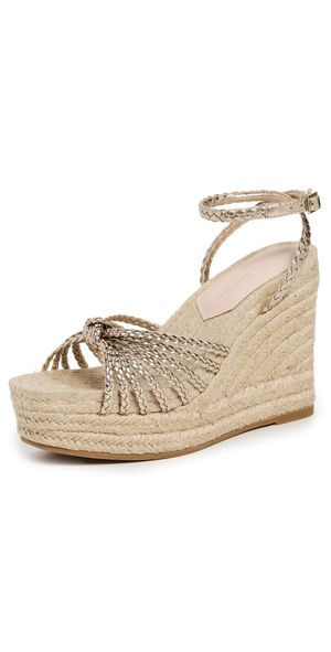 Loeffler Randall Pamela Mignon Knot Wedges Champagne/Natural 9