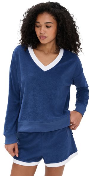 Z Supply Marx Terry Sweatshirt Yacht Blue M
