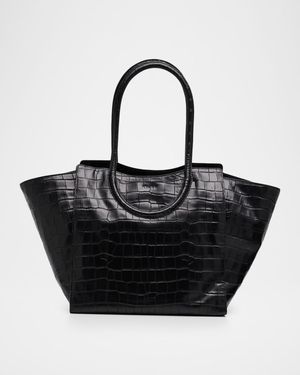 Maude Croc-Embossed Leather Tote Bag
