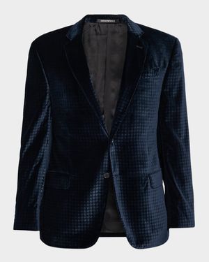 Men's Houndstooth Velvet Dinner Jacket