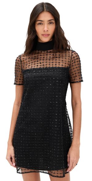 STAUD Ilana Mini Dress Stardust Onyx S