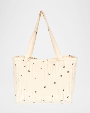Molly Cherry-Print Quilted Cotton Diaper Bag