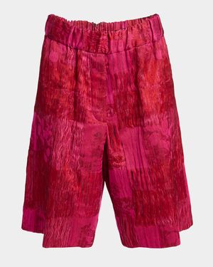 Pomy Patchwork Crinkle Shorts