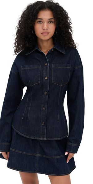 Line & Dot Caryl Hourglass Jacket Indigo L
