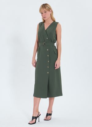 Zapa - Robe longue cintrée - Taille 46 - Vert