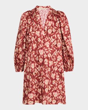 Vanessa Floral-Print Cotton Mini Shift Dress