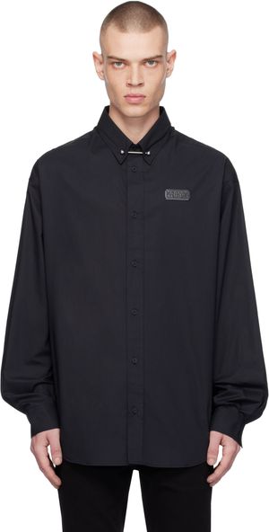 Versace Jeans Couture Black Piercing Relaxed-Fit Shirt
