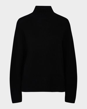 Wool-Cashmere Side-Slit Turtleneck Sweater