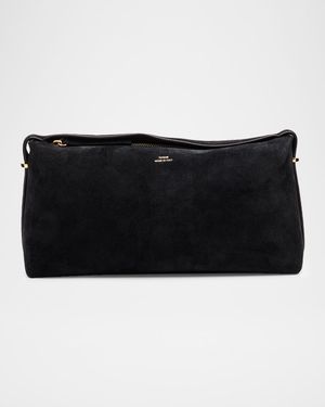 Belted Suede Clutch Bag