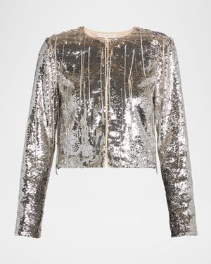 Sapphire Cropped Sequin Jacket