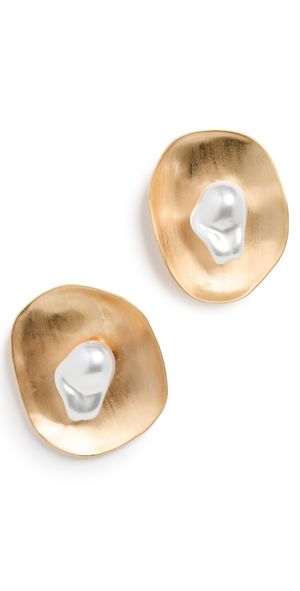 Cult Gaia Marzia Earrings Brushed Brass One Size