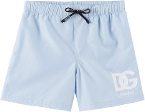 Dolce&Gabbana Kids Blue Logo Swim Shorts