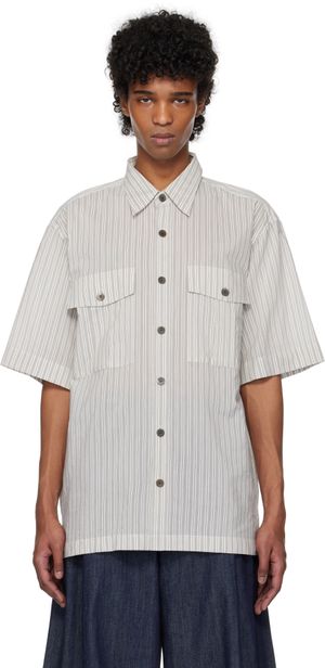 Dries Van Noten Gray Striped Shirt