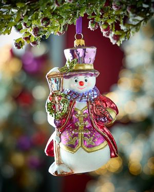 Snowman with Lantern Christmas Ornament