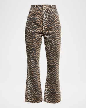 Betzy Leopard Cropped Bootcut Jeans