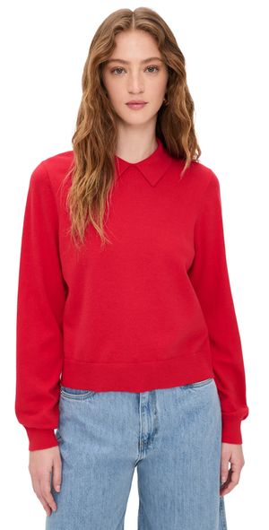 Splendid Phoebe Polo Sweater Rouge S