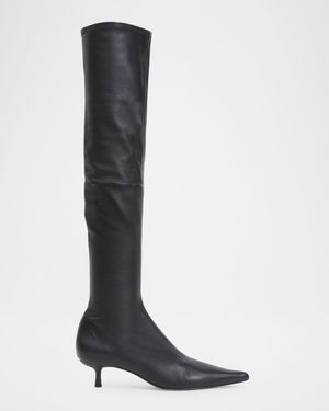 Joni Stretch Leather Over-The-Knee Boots