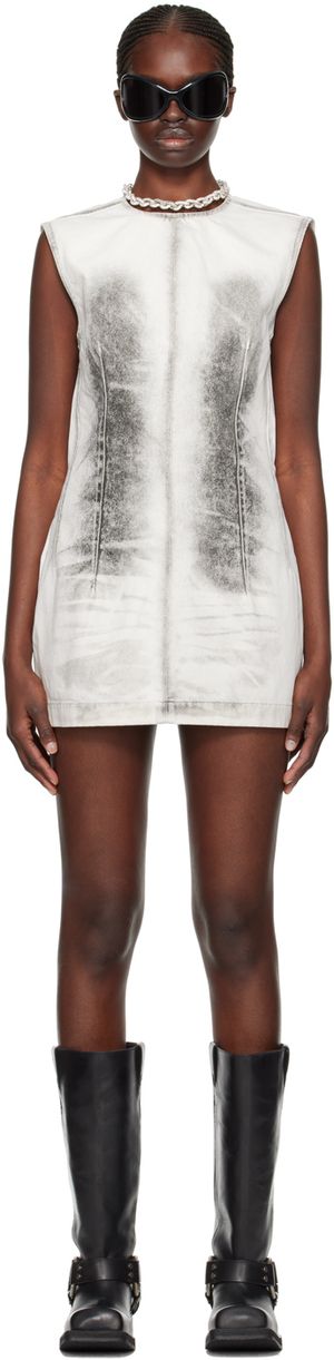 Acne Studios White Sprayed Denim Minidress