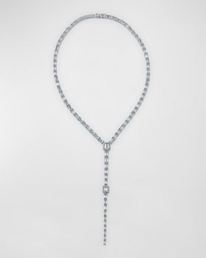 Emerald-Cut Pave Cubic Zirconia Dramatic Y Necklace