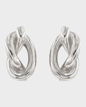 Silver Clip-On Knot Earrings