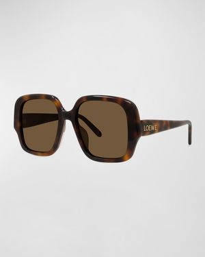 Logo Acetate Square Sunglasses