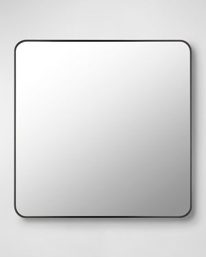 Aranya 32" Square Wall Mirror, Black