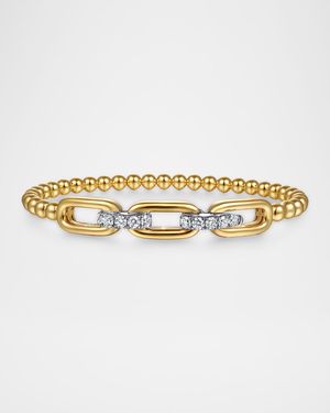 14K White and Yellow Gold Bujukan and Diamond Bangle Bracelet