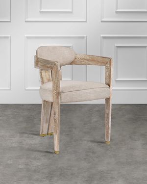 Maryl Linen Dining Chair - Cream