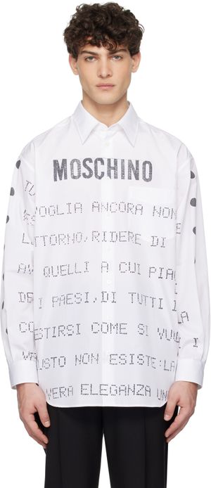 Moschino White Poetry Messages Shirt