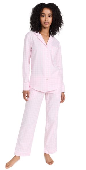 Petite Plume Pink Gingham Pajama Set Pink XS