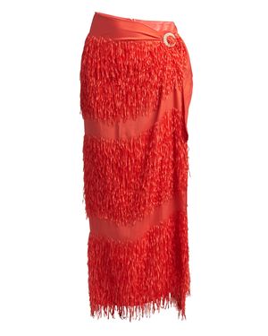 Fringe Sarong Maxi Skirt
