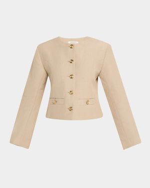 Frida Cropped Wool-Blend Blazer
