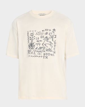 Men's Cross-Stitch Artwork Relaxed-Fit T-Shirt