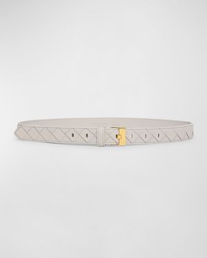 Woven Leather & Brass Belt