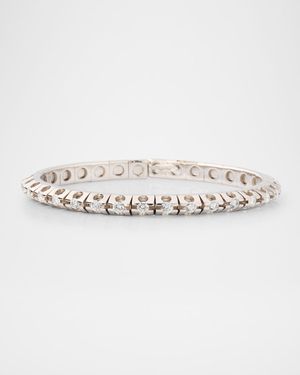 18K White Gold Round Diamond Cuff Bangle Bracelet