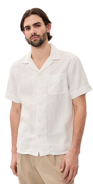 Polo Ralph Lauren Original Label Garment Dyed Slubby Linen Shirt Deckwash White S