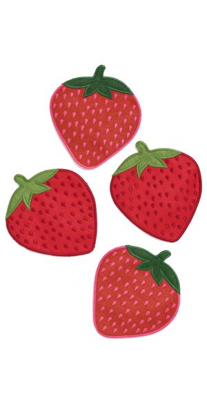 Piecework Puzzles Strawberry Cocktail Napkins Pink One Size