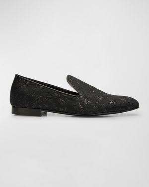 Men's Baroque Fabric Smoking Slippers